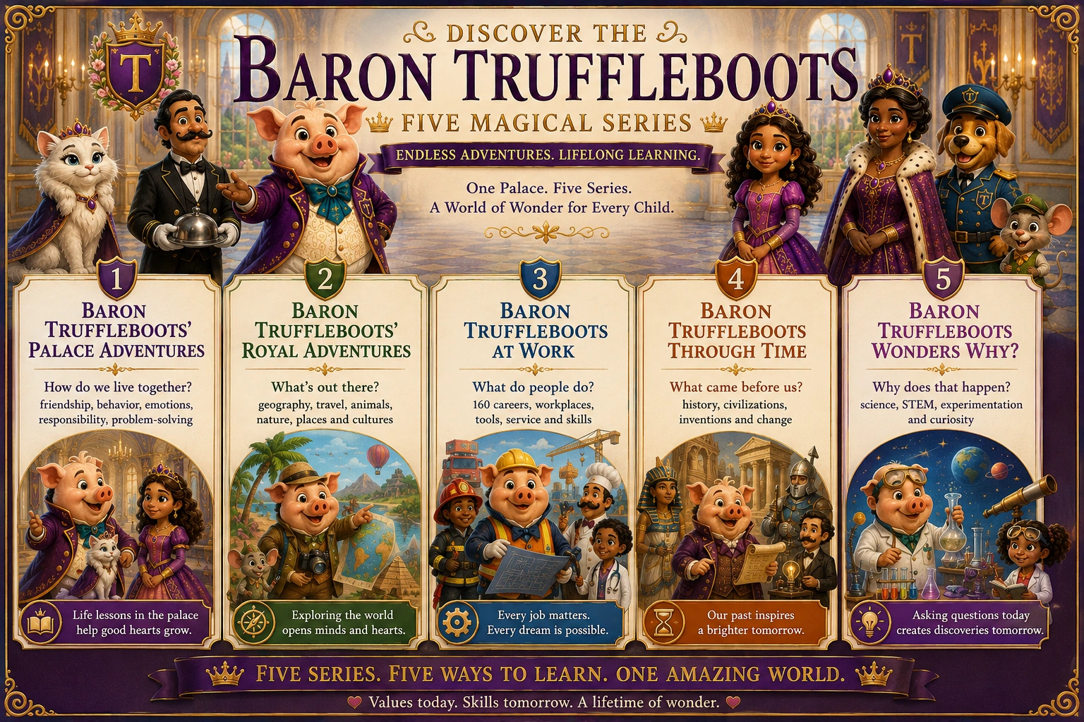 Discover the five magical Baron Truffleboots series