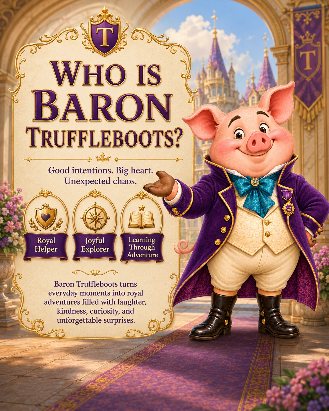 Who is Baron Truffleboots? Good intentions. Big heart. Unexpected chaos.