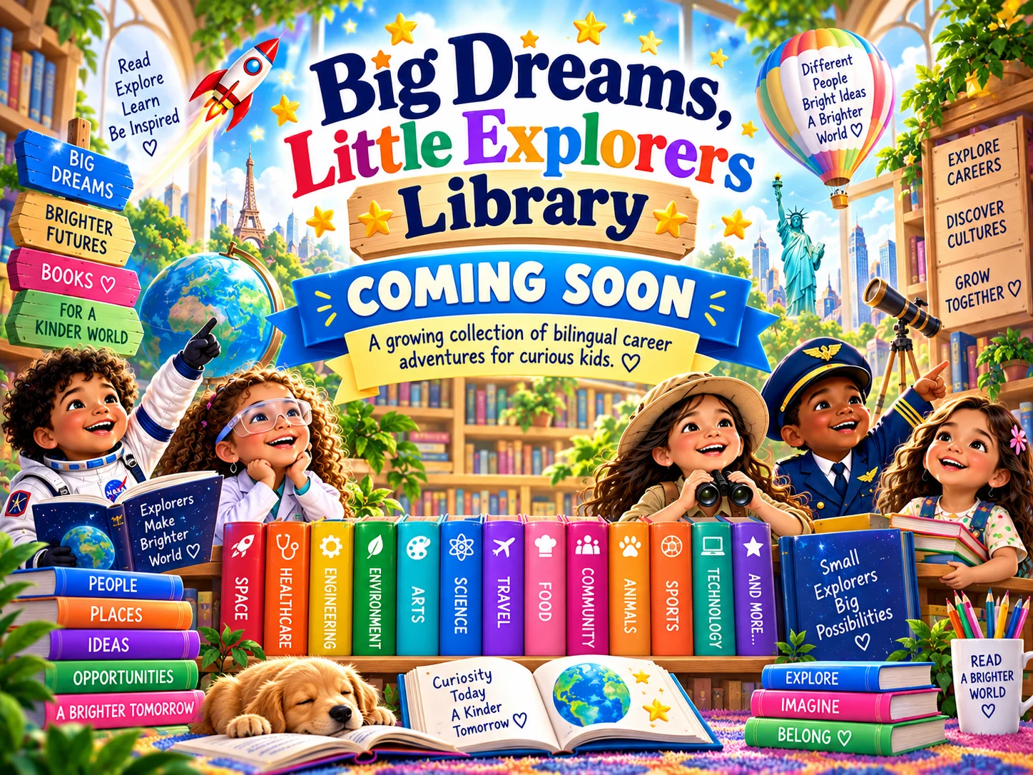Big Dreams, Little Explorers Library — a growing collection of bilingual career adventures for curious kids.