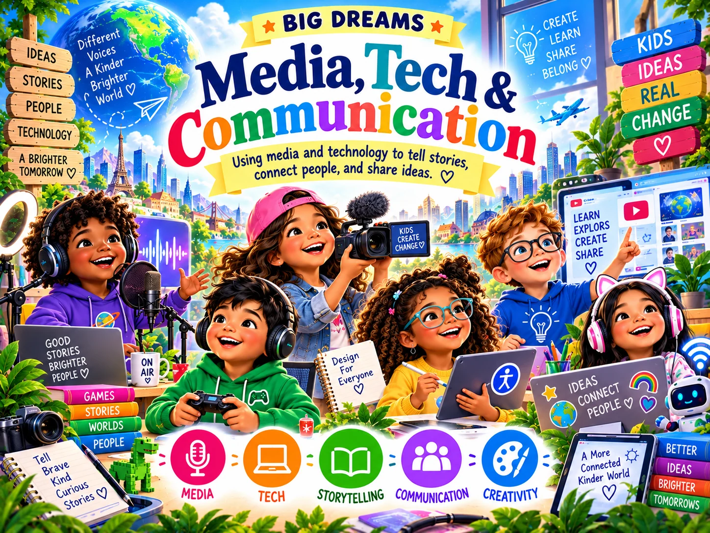 Media, Tech & Communication career world in Big Dreams, Little Explorers.