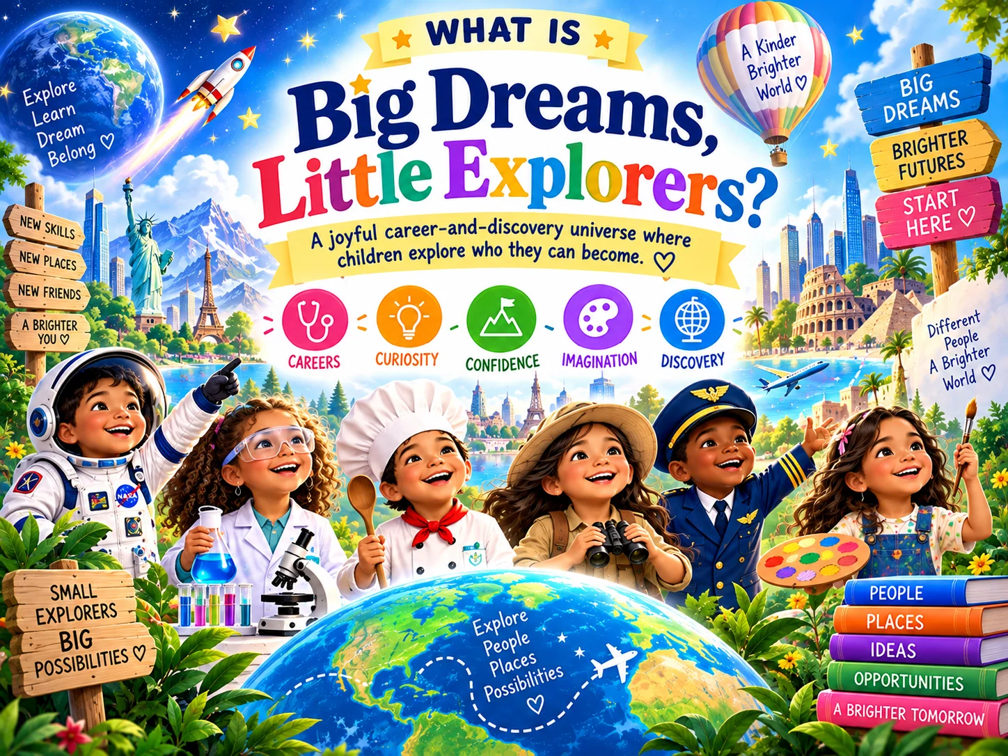 What is Big Dreams, Little Explorers? A joyful career-and-discovery universe where children explore who they can become.
