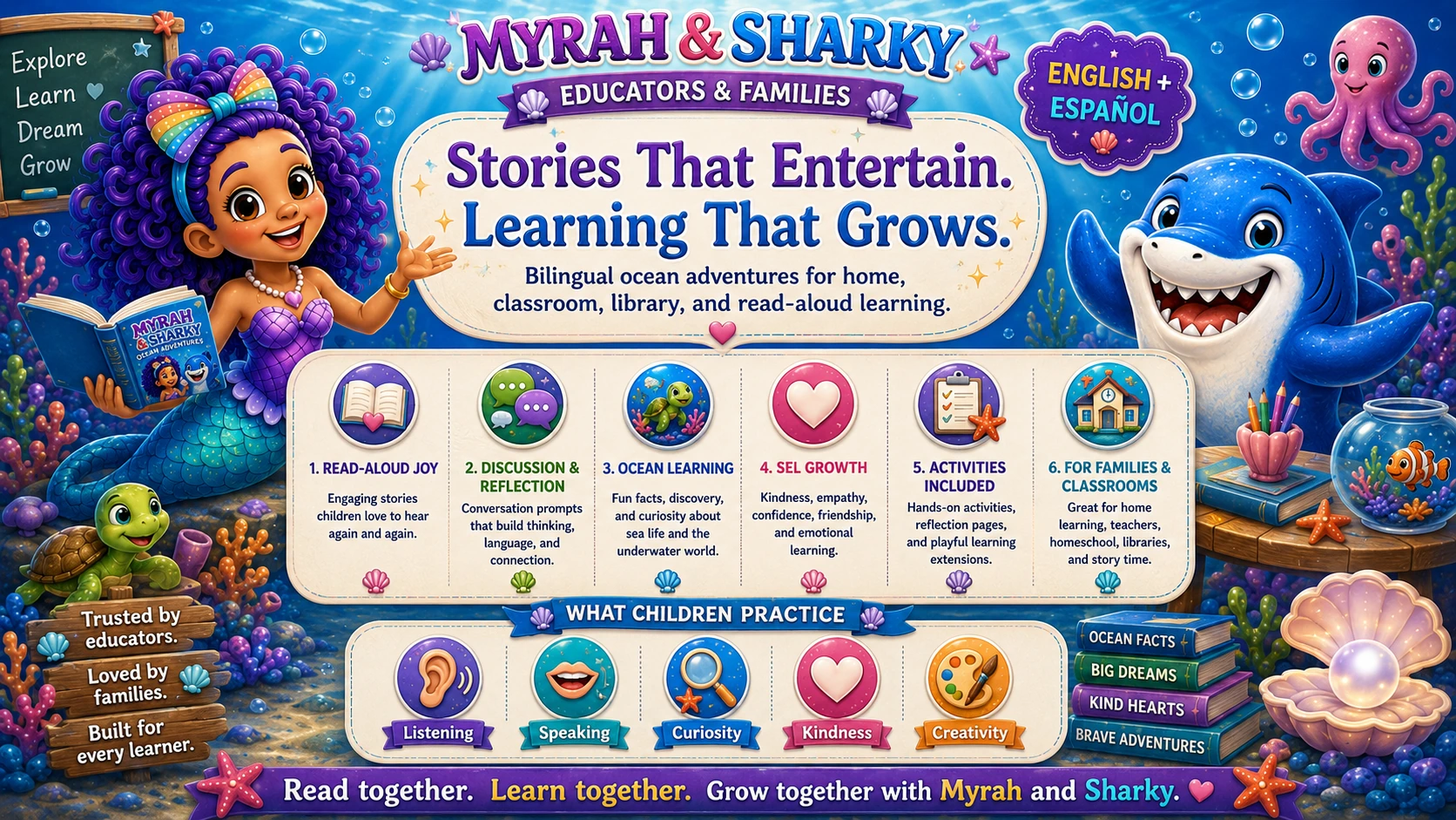 Myrah and Sharky resources for educators and families