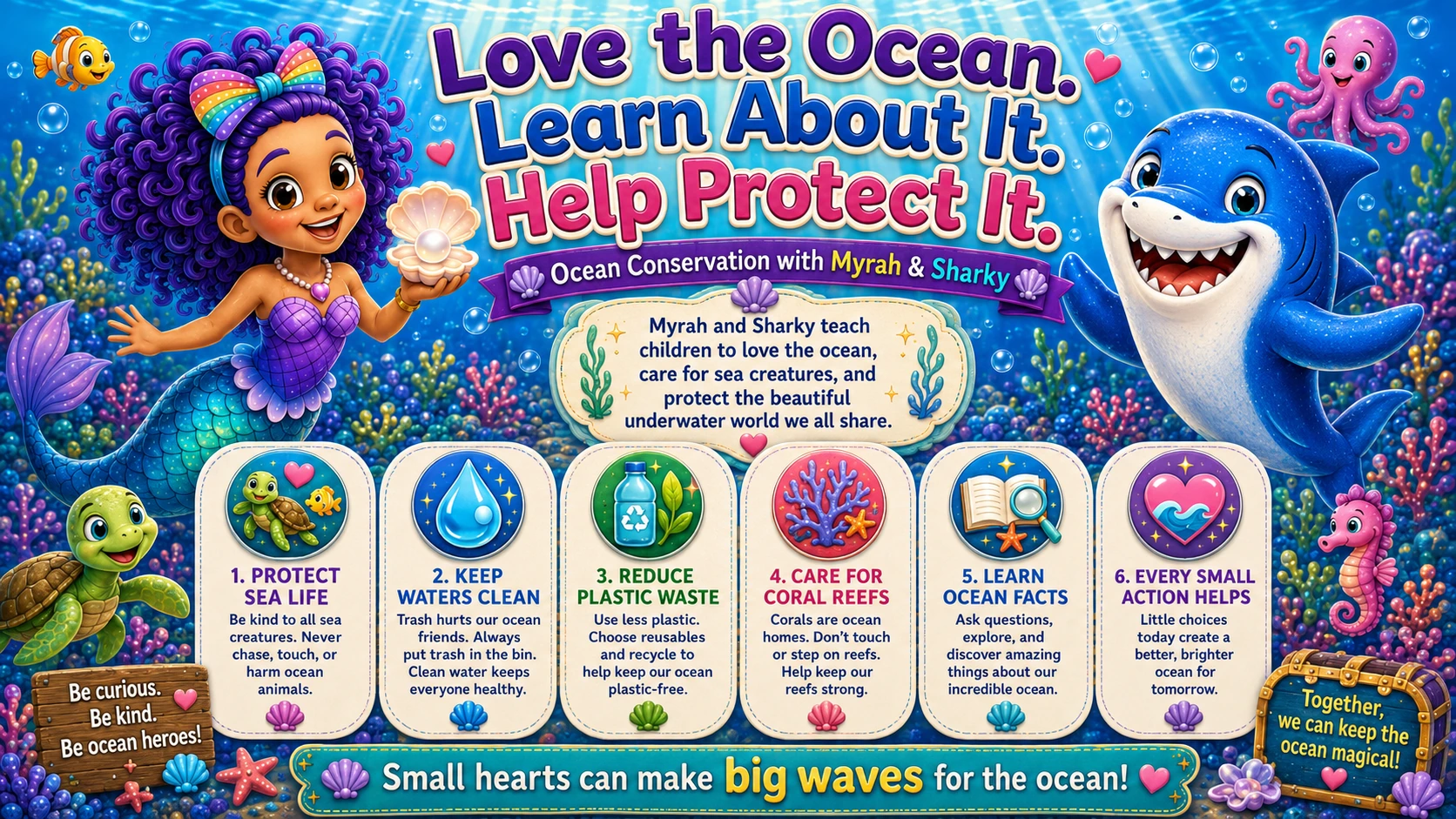 Ocean conservation with Myrah and Sharky