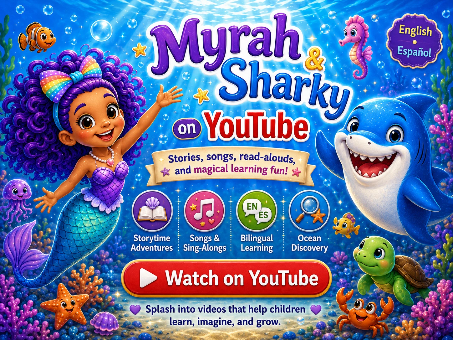 Watch Myrah and Sharky on YouTube
