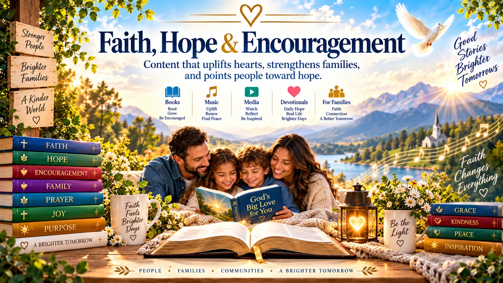Faith, Hope, and Encouragement. Content that uplifts hearts, strengthens families, and points people toward hope.